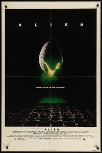1w038 ALIEN 1sh '79 Ridley Scott outer space sci-fi monster classic, cool hatching egg image!