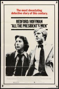1w041 ALL THE PRESIDENT'S MEN 1sh '76 Dustin Hoffman & Robert Redford as Woodward & Bernstein!