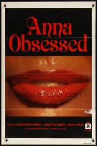 1w053 ANNA OBSESSED 1sh '77 Constance Money, Annette Haven, Jamie Gillis, sexy lips!