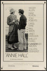 1w054 ANNIE HALL 1sh '77 full-length Woody Allen & Diane Keaton in a nervous romance!