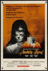 1w068 AUDREY ROSE 1sh '77 Susan Swift, Anthony Hopkins, a haunting vision of reincarnation!