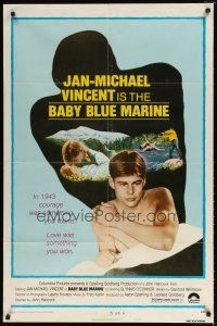 1w070 BABY BLUE MARINE style B 1sh '76 naked sexy Jan-Michael Vincent & kissing Glynis O'Connor!