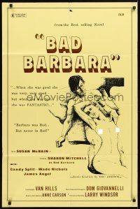 1w074 BAD BARBARA 1sh '70s Susan McBain, Sharon Mitchell in title role, sexy art!