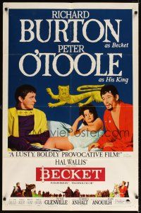 1w094 BECKET style B 1sh '64 Richard Burton in the title role, Peter O'Toole, John Gielgud!