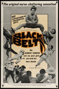 1w115 BLACK BELT 1sh '73 kung fu action, superstars of martial arts!