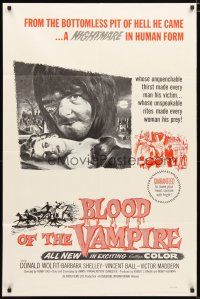 1w136 BLOOD OF THE VAMPIRE military 1sh R60s begins where Dracula left off, monster & sexy girl!
