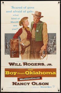 1w152 BOY FROM OKLAHOMA 1sh '54 directed by Michael Curtiz, Will Rogers Jr, & Nancy Olson!