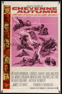 1w206 CHEYENNE AUTUMN 1sh '64 John Ford directed, 1,500 miles of heroism and incredible adventure!