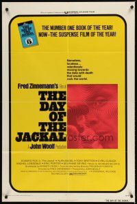 1w260 DAY OF THE JACKAL 1sh '73 Fred Zinnemann assassination classic, master killer Edward Fox!