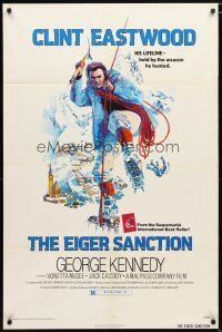 1w306 EIGER SANCTION 1sh '75 Clint Eastwood's lifeline was held by the assassin he hunted!