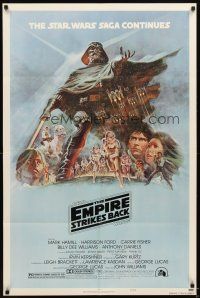 1w312 EMPIRE STRIKES BACK style B 1sh '80 George Lucas sci-fi classic, cool art by Tom Jung!