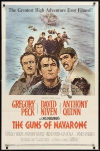 1w405 GUNS OF NAVARONE 1sh '61 Gregory Peck, David Niven & Anthony Quinn by Howard Terpning!