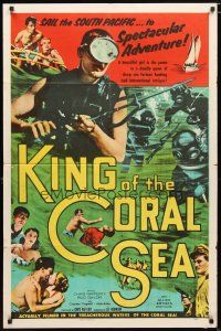 1w498 KING OF THE CORAL SEA 1sh '56 Chips Rafferty, Rod Taylor, Charles Tingwell!