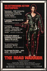 1w541 MAD MAX 2: THE ROAD WARRIOR style B 1sh '82 full-length image of Mel Gibson!