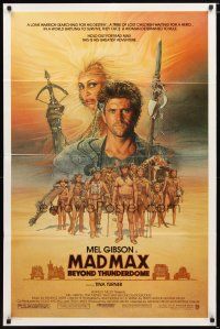 1w542 MAD MAX BEYOND THUNDERDOME 1sh '85 art of Mel Gibson & Tina Turner by Richard Amsel!