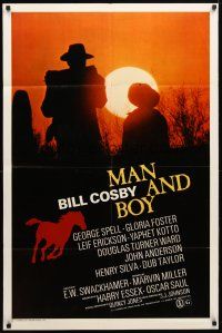 1w547 MAN & BOY 1sh '71 great images of Bill Cosby as struggling frontier cowboy!