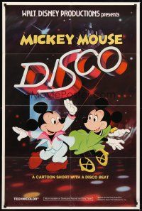 1w566 MICKEY MOUSE DISCO 1sh '80 Disney cartoon short with a disco beat!
