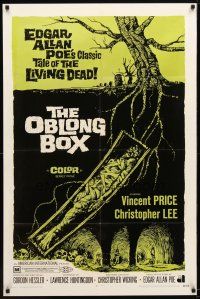 1w607 OBLONG BOX 1sh '69 Vincent Price, Edgar Allan Poe's tale of living dead, cool horror art!