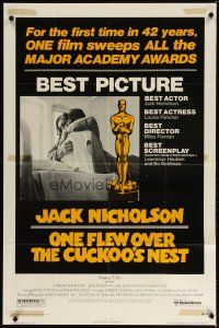 1w617 ONE FLEW OVER THE CUCKOO'S NEST 1sh '75 Jack Nicholson & Sampson, Milos Forman classic!