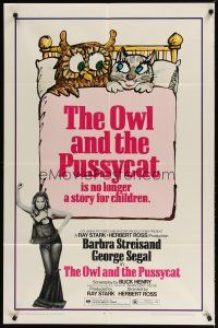 1w628 OWL & THE PUSSYCAT 1sh '70 sexiest Barbra Streisand, no longer a story for children!