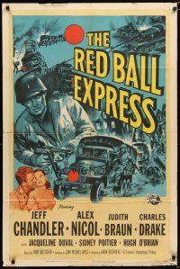 1w664 RED BALL EXPRESS 1sh '52 Budd Boetticher, Army Devil Driver Jeff Chandler!
