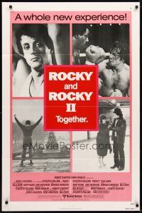 1w684 ROCKY/ROCKY II 1sh '80 Sylverster Stallone boxing classic double-bill!