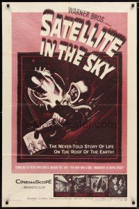 1w699 SATELLITE IN THE SKY 1sh '56 English, the never-told story of life on the roof of the Earth!