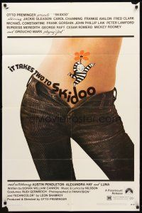 1w729 SKIDOO 1sh '69 Otto Preminger, drug comedy, sexy image of girl with pants unbuttoned!