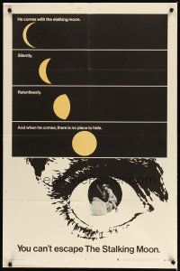 1w763 STALKING MOON style A 1sh '68 Gregory Peck, Eva Marie Saint, cool moon artwork!