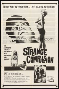 1w782 STRANGE COMPULSION 1sh '64 he doesn't want to touch them, he just wants to watch them!
