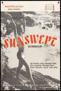 1w805 SUNSWEPT 1sh '61 super sexy topless Yannick Philouze in erotic water ballet!