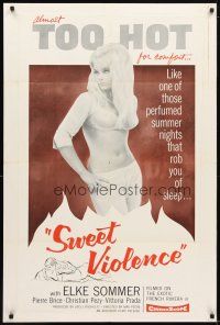 1w825 SWEET ECSTASY 1sh '62 great image of super sexy Elke Sommer, Sweet Violence!