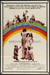 1w917 UNDER THE RAINBOW 1sh '81 Chevy Chase, Carrie Fisher in lingerie & 150 Wizard of Oz midgets!