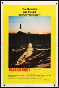 1w944 WALKABOUT 1sh '71 Jenny Agutter & Luc Roeg follow David Gulpilil in the Australian Outback!