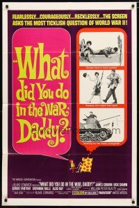 1w957 WHAT DID YOU DO IN THE WAR DADDY 1sh '66 James Coburn, Blake Edwards, funny design!