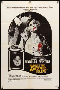 1w958 WHAT'S THE MATTER WITH HELEN 1sh '71 Debbie Reynolds, Shelley Winters, wild horror image!