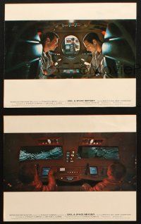 1x398 2001: A SPACE ODYSSEY 3 color English FOH LCs '68 Kubrick classic, Dullea & Lockwood, Cinerama