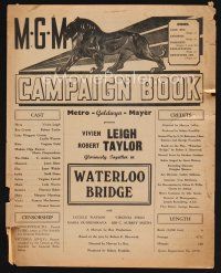 1y474 WATERLOO BRIDGE Australian pressbook R40s Vivien Leigh & Robert Taylor in World War II!