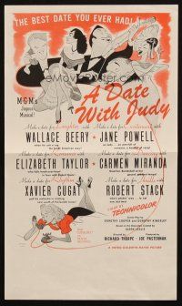 1y158 DATE WITH JUDY herald '48 great Al Hirschfeld art of all the top stars!