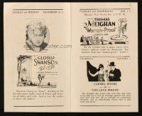 1y174 HOME THEATRE herald Dec 30, 1923 Gloria Swanson in Zaza, The Love Pirate, Woman-Proof!