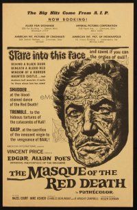 1y183 MASQUE OF THE RED DEATH herald '64 cool montage art of Vincent Price by Reynold Brown!