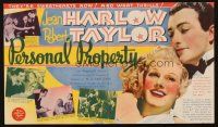 1y188 PERSONAL PROPERTY herald '37 sexy Jean Harlow calls handsome butler Robert Taylor her own!