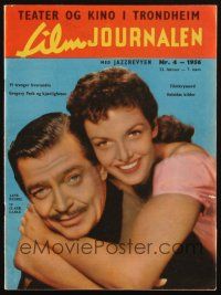 1y041 FILM JOURNALEN Swedish magazine February 22, 1956 Clark Gable, Jane Russell & more!