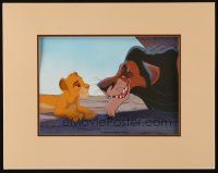 1y077 LION KING matted 11x14 animation print '94 classic Disney cartoon, c/u of Scar & young Simba