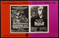1y654 COUNT DRACULA/DR. TERROR'S HOUSE OF HORRORS pressbook '70s Christopher Lee double bill