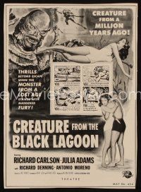 1y470 CREATURE FROM THE BLACK LAGOON 8x11 pressbook ad '54 creature from a million years ago!