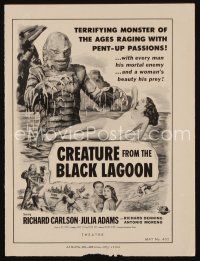 1y472 CREATURE FROM THE BLACK LAGOON 9x12 pressbook ad '54 monster raging with pent-up passions!