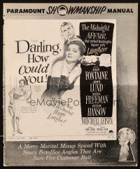 1y666 DARLING, HOW COULD YOU! pressbook '51 Joan Fontaine, John Lund, from James M. Barrie play!