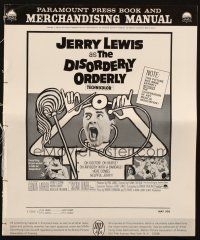1y683 DISORDERLY ORDERLY pressbook '65 artwork of wackiest hospital nurse Jerry Lewis!
