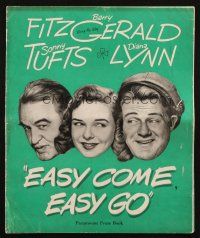 1y693 EASY COME, EASY GO pressbook '46 art of horse racing bettor Barry Fitzgerald, Lynn & Tufts!